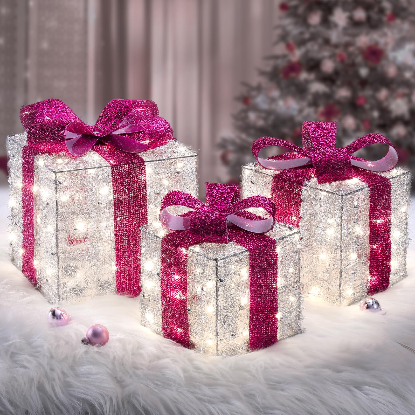 quntis-xmas-lights-geschenkboxen-3er-pink-140-led-timer image 1
