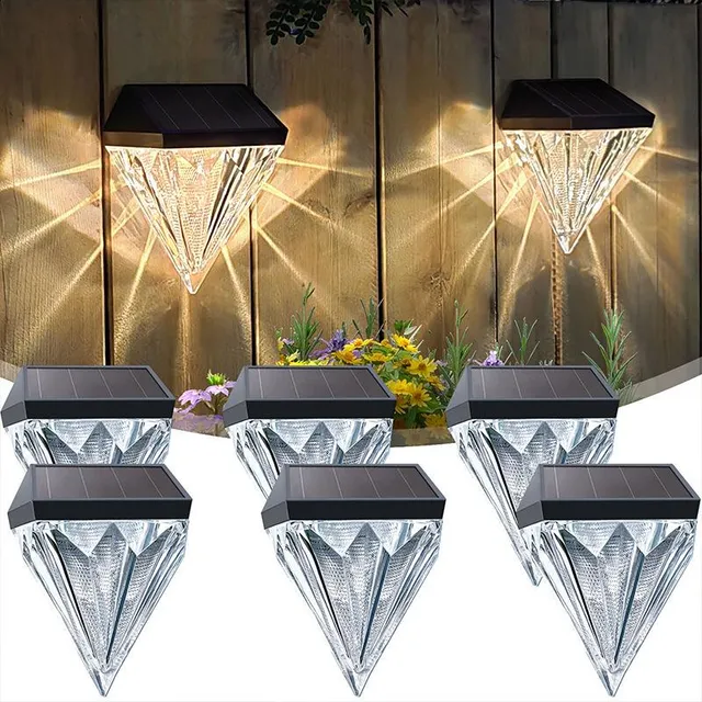 quntis-led-solar-lights-zaunlichter-4er-set-diamant-warmwei image 1
