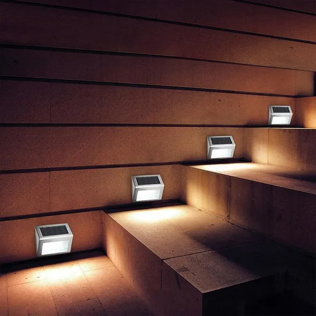 quntis-led-solar-lights-treppenleuchte-warmwei-8er-pack-edelstahl image 1