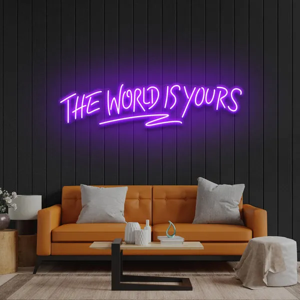 quntis-neon-signs-the-world-is-yours-pink-65-cm image 1