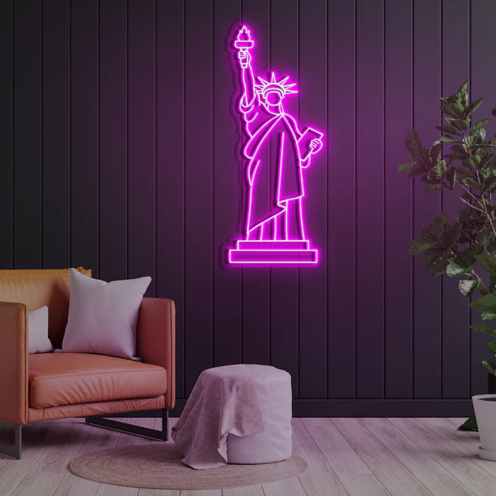 quntis-neon-signs-freiheitsstatue-neon-schild-led-lila-40cm image 4