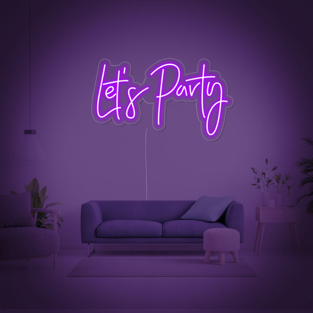 quntis-neon-signs-let-s-party-schild-40cm-lila-led image 1
