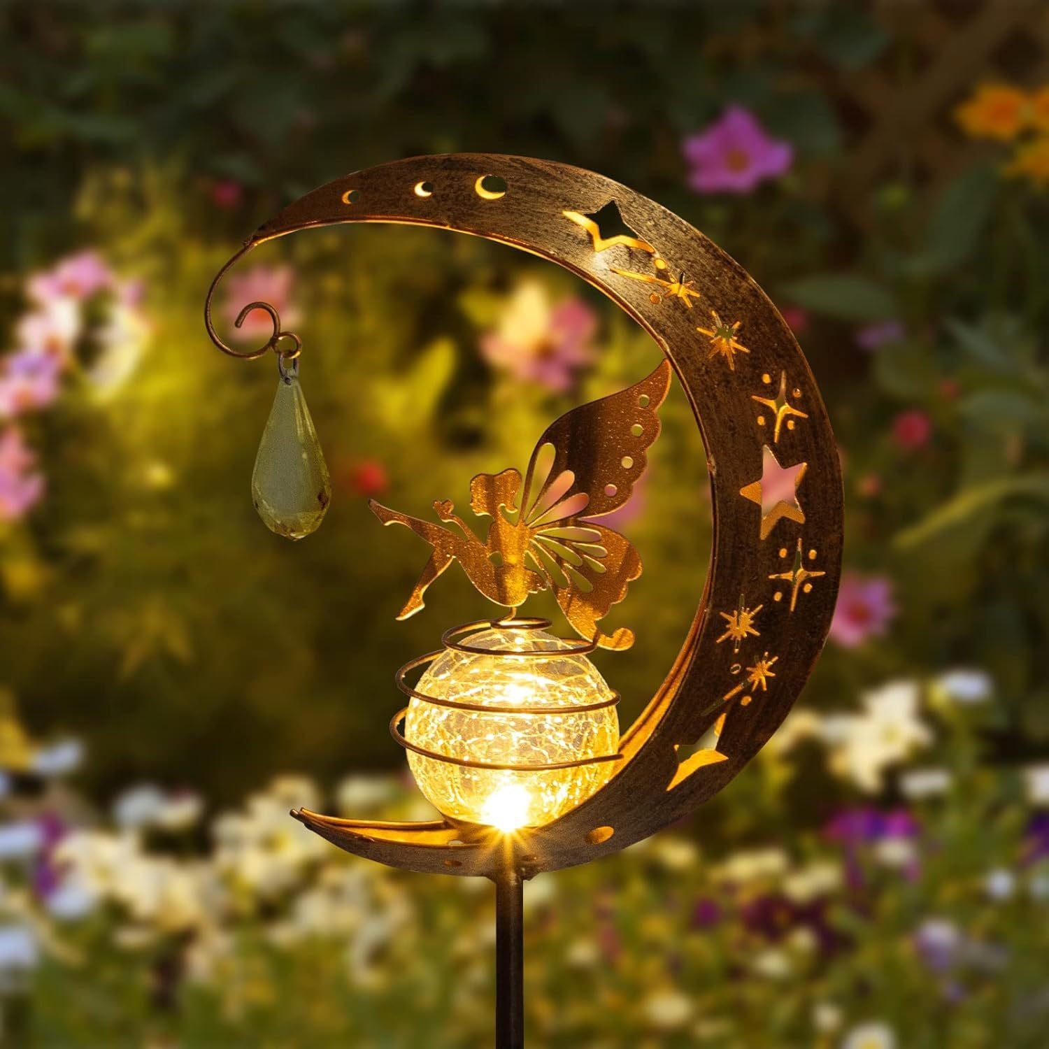 quntis-led-solar-lights-gartenstecker-fee-mond-stern-warmwei image 2