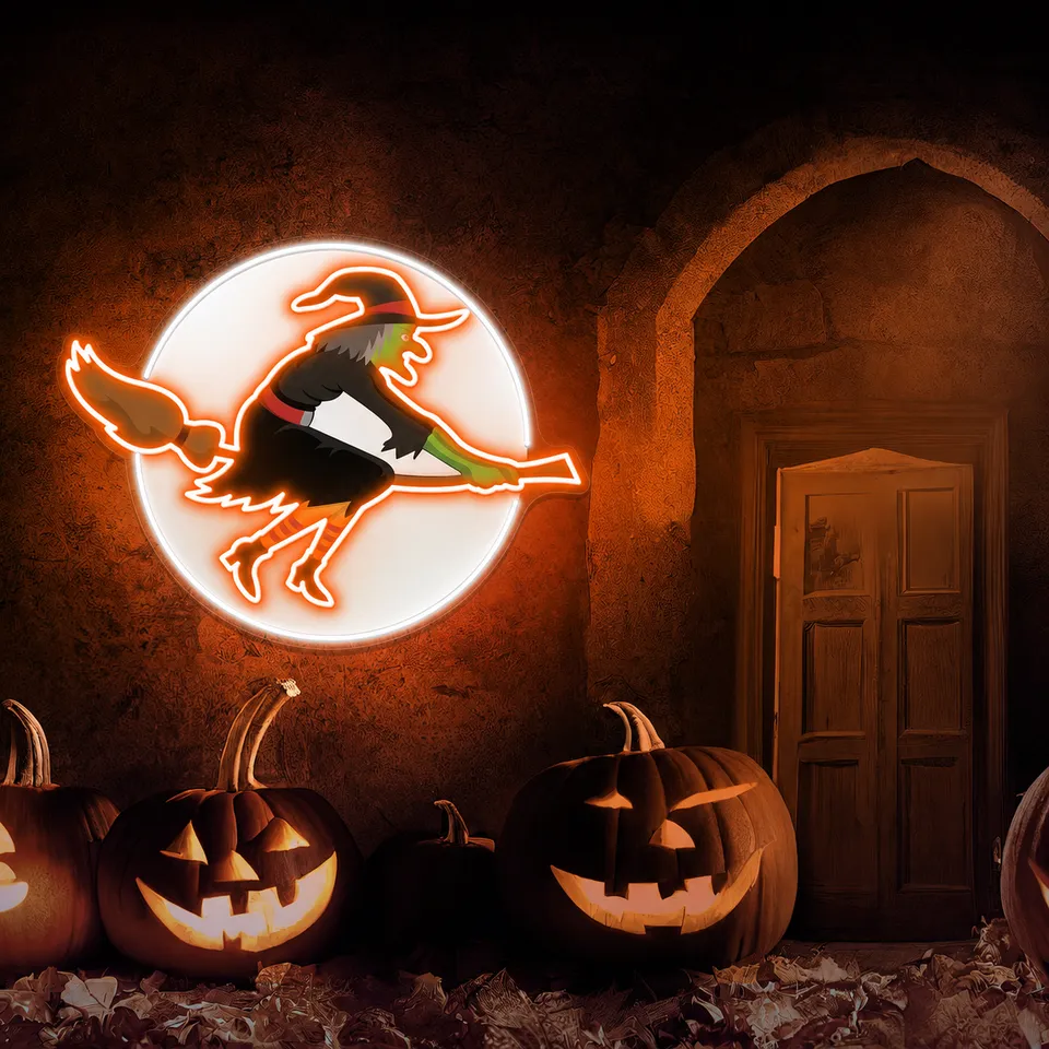 quntis-halloween-lights-hexe-neonschild-30-zoll-led-orange image 1