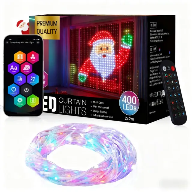 quntis-led-lichtervorhang-rgb-3x3m-400-led-app-musik-deko image 1