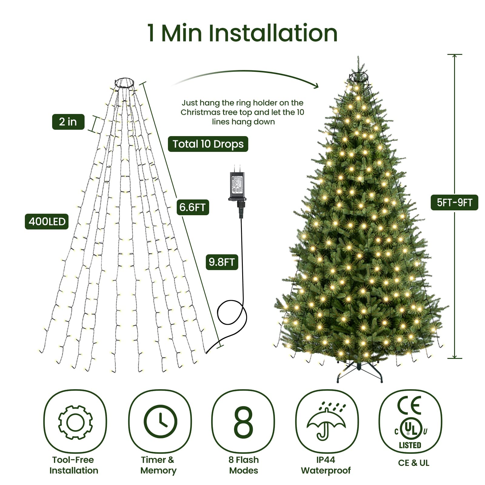 quntis-xmas-lights-400-led-christbaumlichter-warmwei image 2