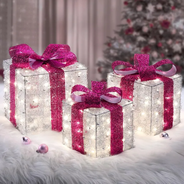 quntis-xmas-lights-geschenkboxen-3er-pink-140-led-timer image 1