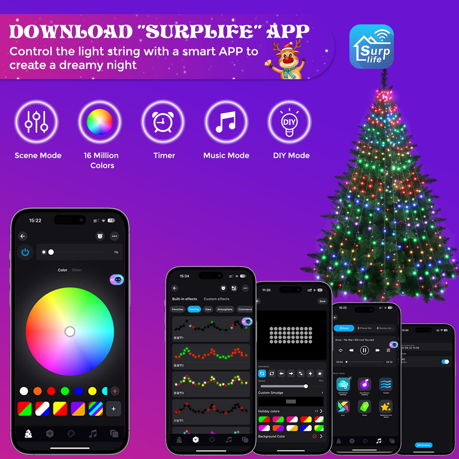 quntis-xmas-lights-400-led-lichterkette-smart-bunt-app image 7