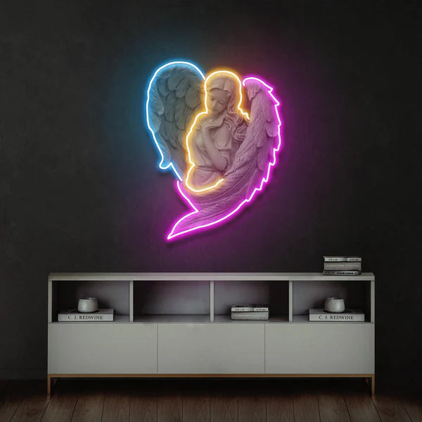 quntis-neon-signs-engel-herz-neonschild-50cm-led-blau-rosa image 1