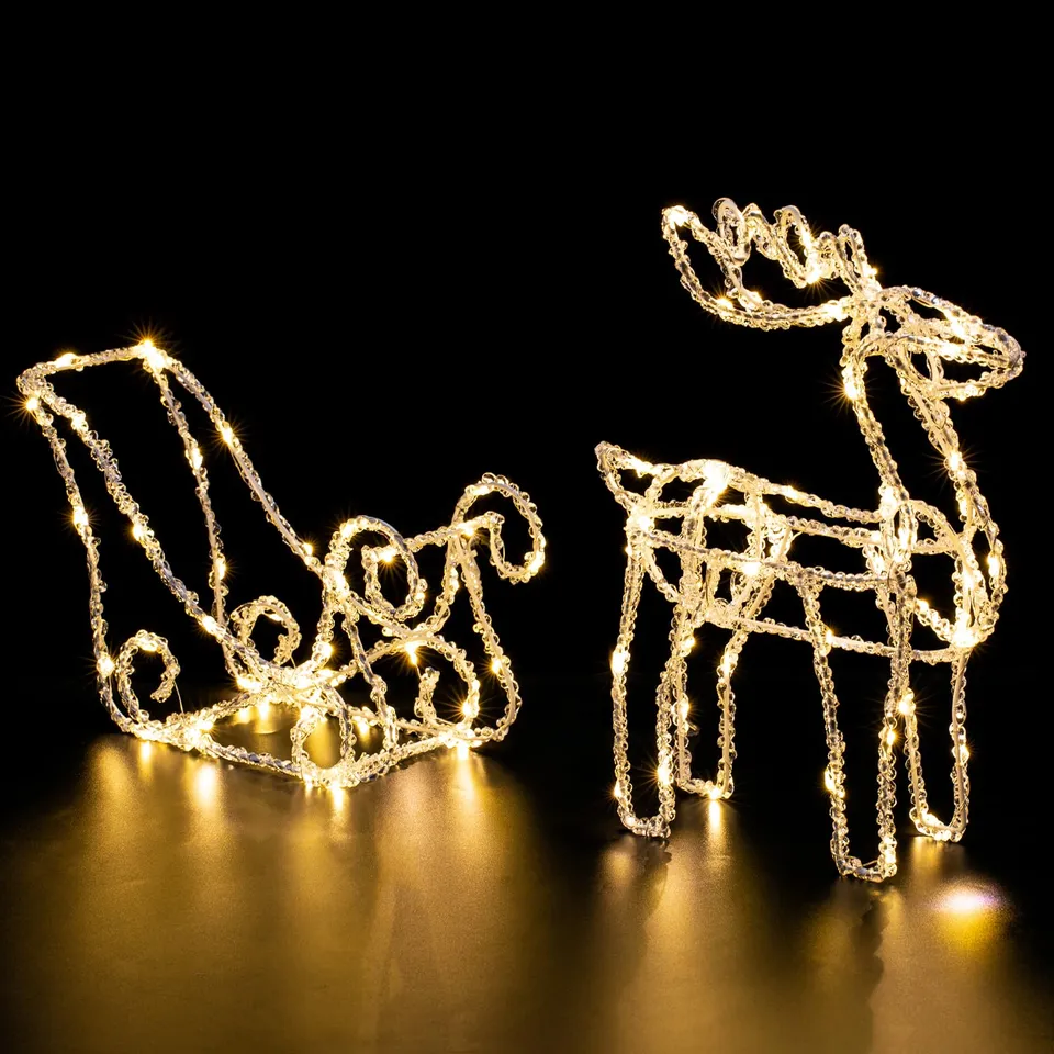 quntis-xmas-lights-elch-mit-schlitten-warmwei-100-led-figur image 1