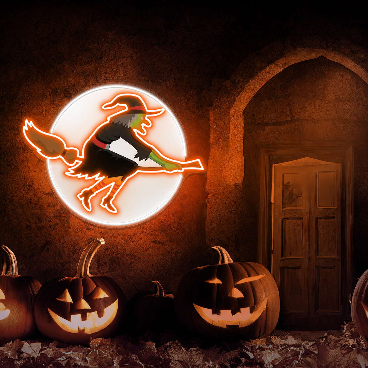quntis-halloween-lights-hexe-neonschild-30-zoll-led-orange image 1