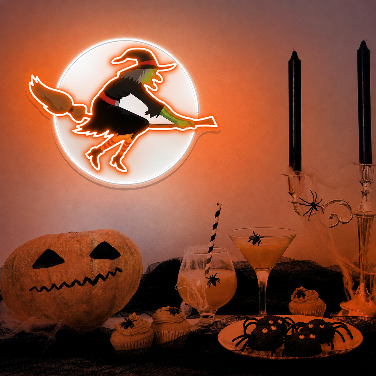 quntis-halloween-lights-hexe-neonschild-30-zoll-led-orange image 2