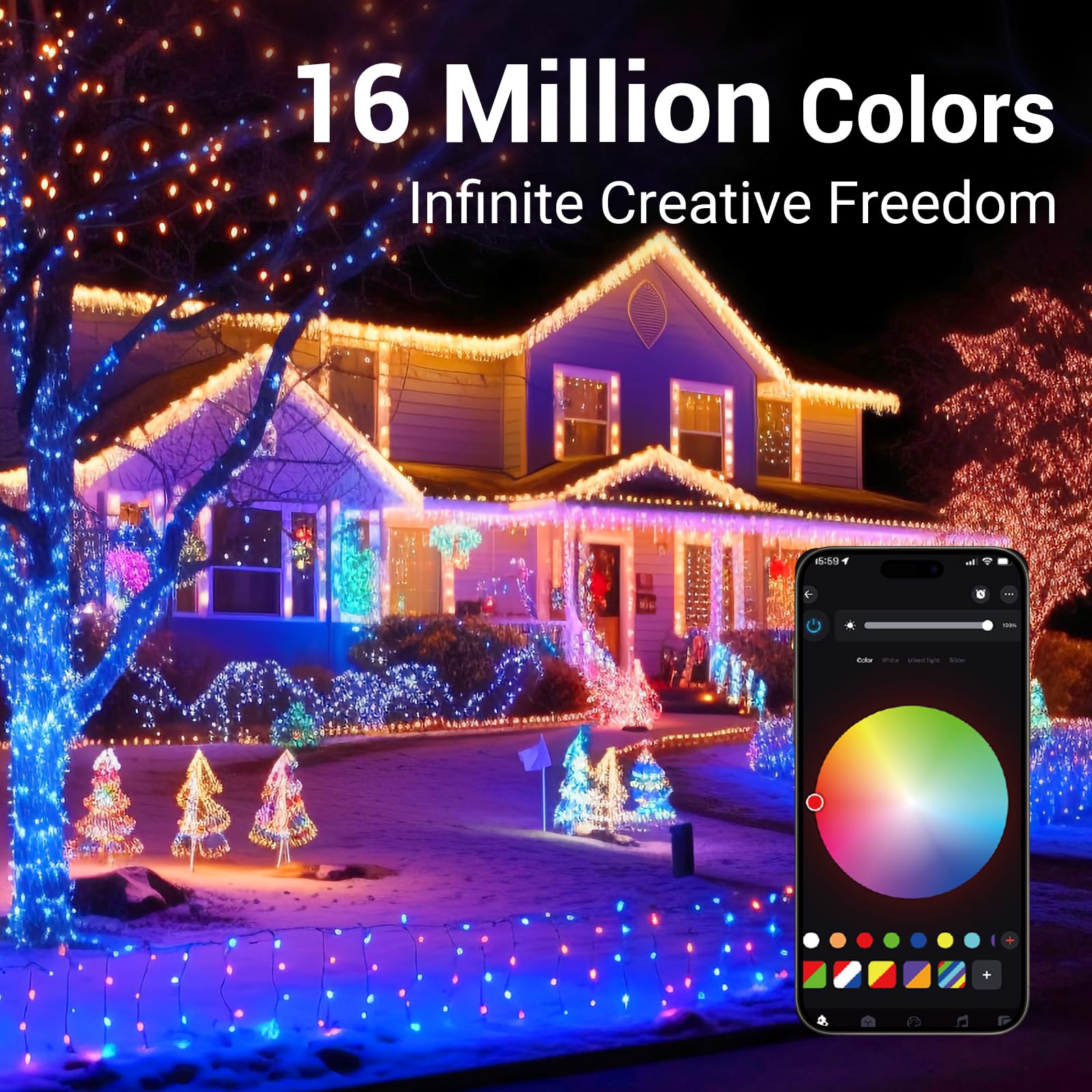 quntis-xmas-lights-lichterkette-30m-300-led-rgb-app-usb image 2