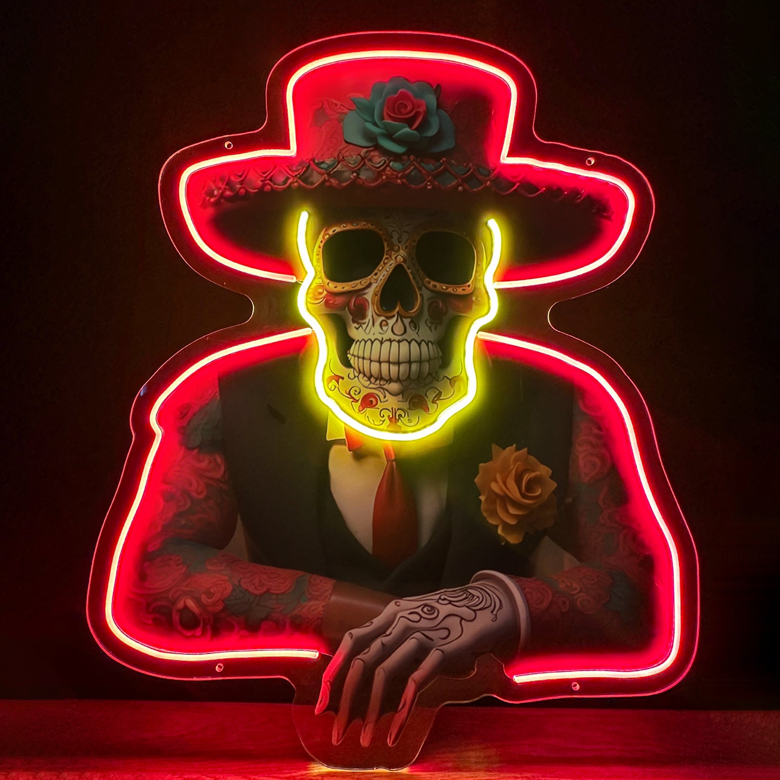 quntis-halloween-lights-sugar-skull-neon-schild-65cm-led image 3