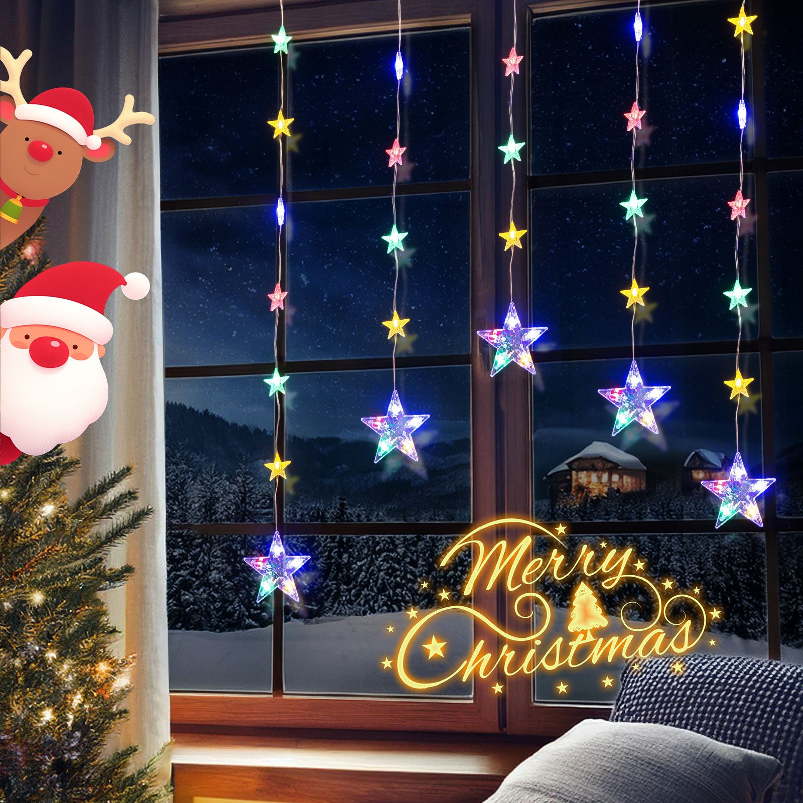 quntis-xmas-lights-sternenvorhang-52-led-bunt image 6