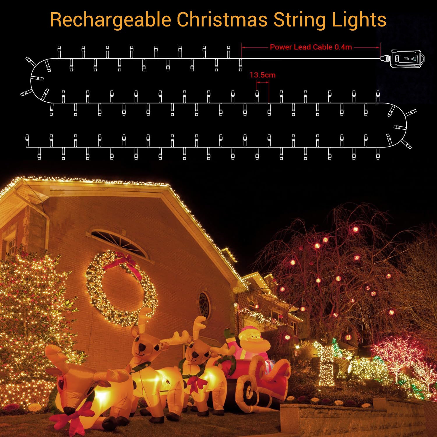 quntis-xmas-lights-300-led-lichterkette-bunt-akku-40m image 3