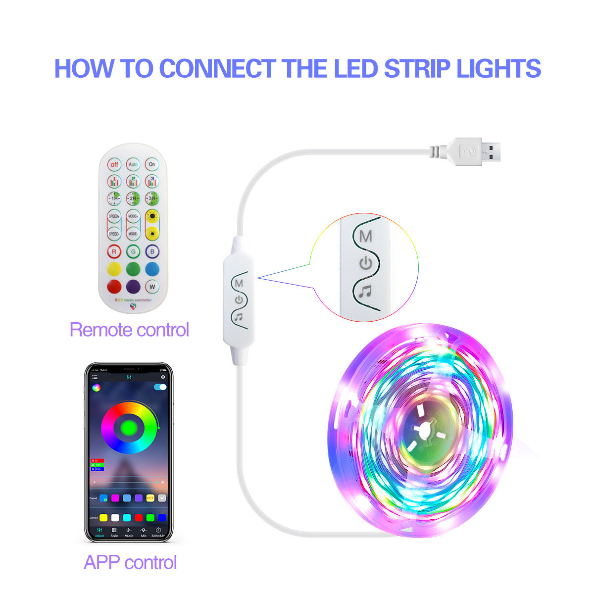 quntis-gaming-rgb-lights-rgbic-led-streifen-5-meter-musik image 5