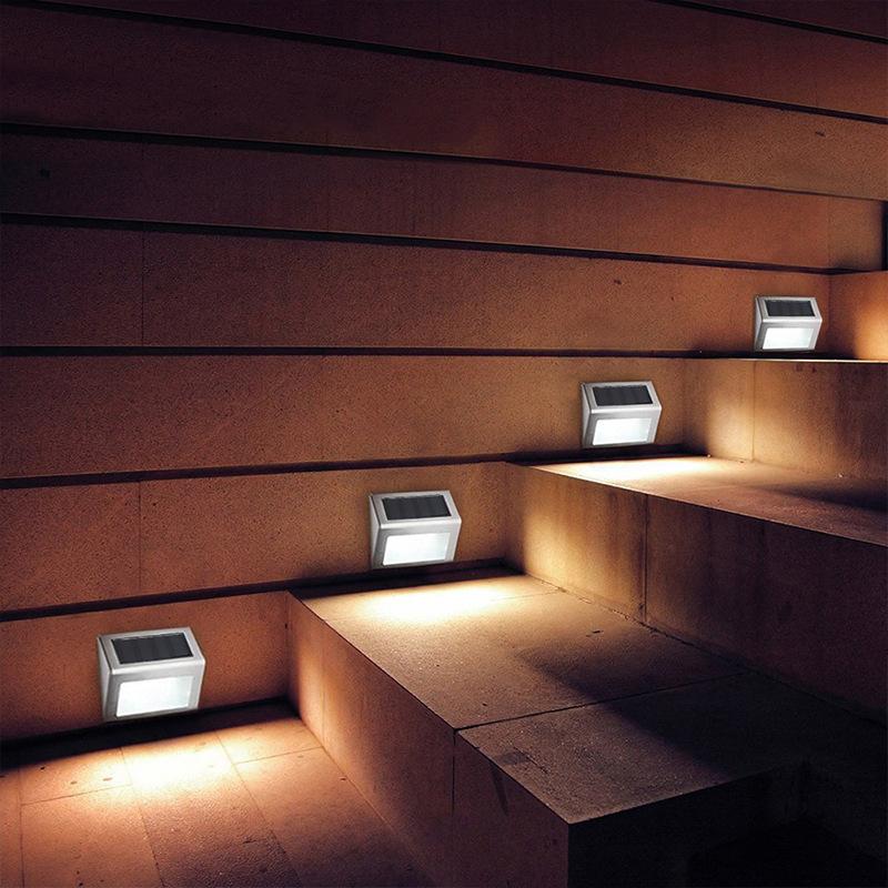 quntis-led-solar-lights-treppenleuchte-warmwei-8er-pack-edelstahl image 1