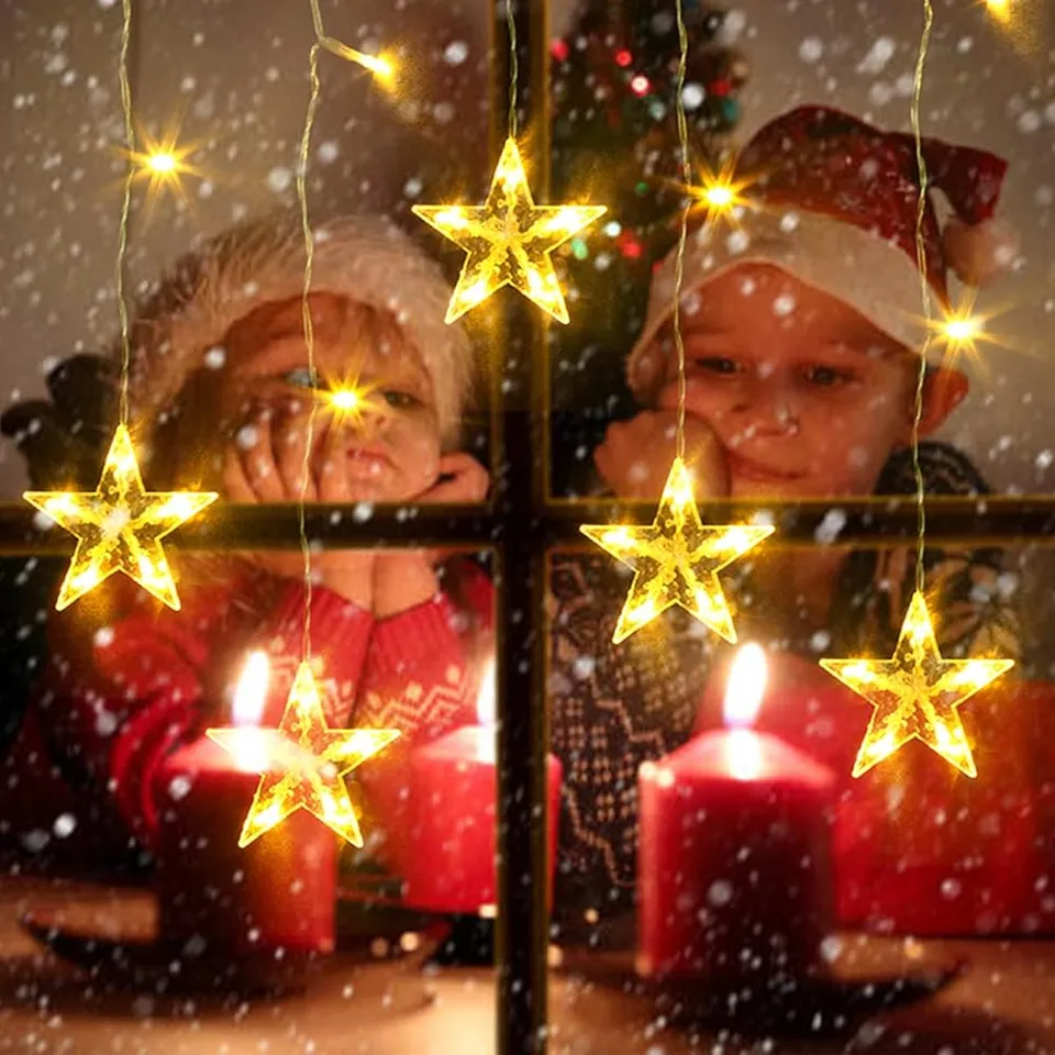 quntis-xmas-lights-sternenvorhang-36-leds-warmwei image 1