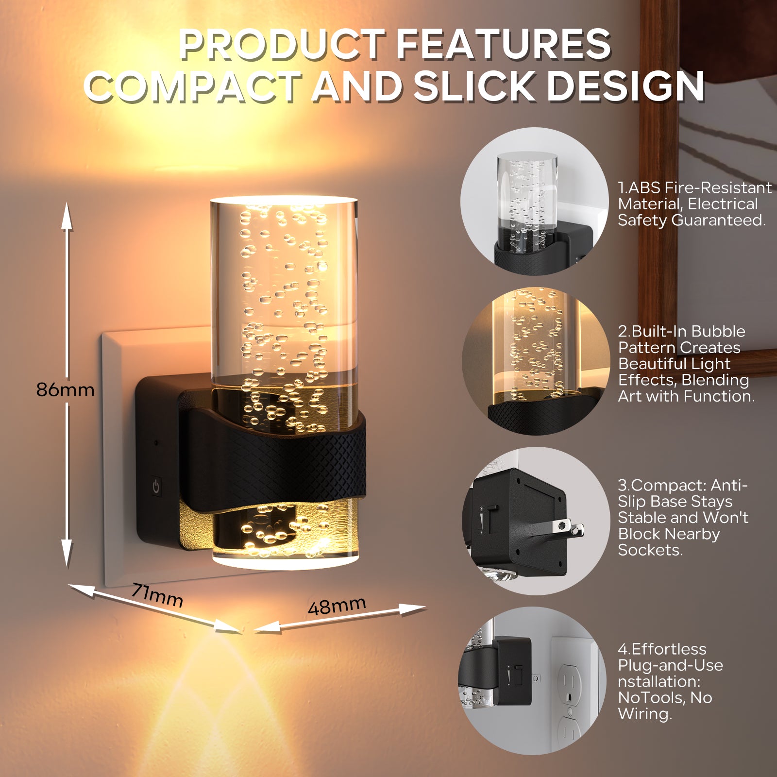 quntis-table-lamps-bubble-nachtlicht-2er-pack-warmwei image 5