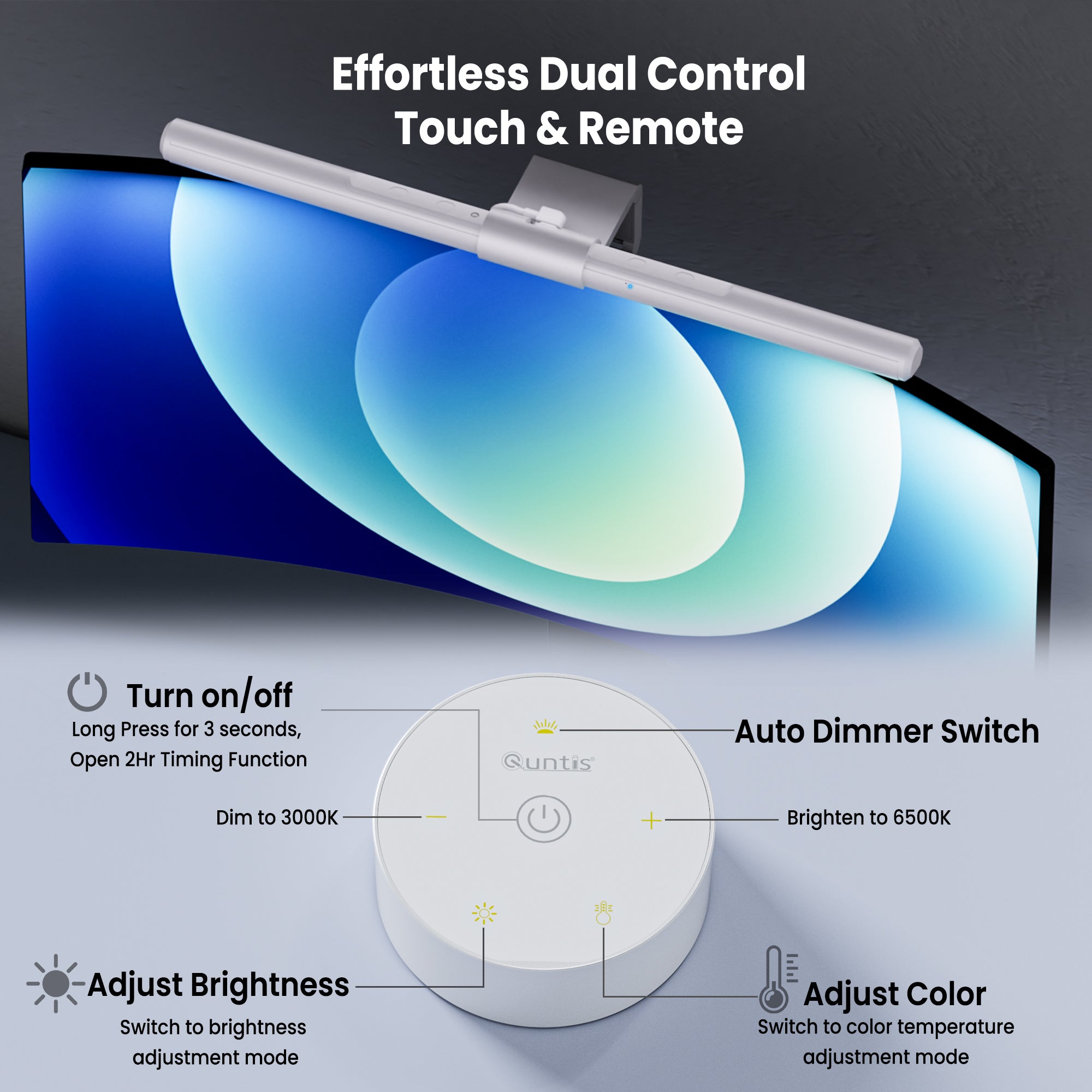 quntis-focus-41cm-monitor-light-bar-wei-fernbedienung image 4