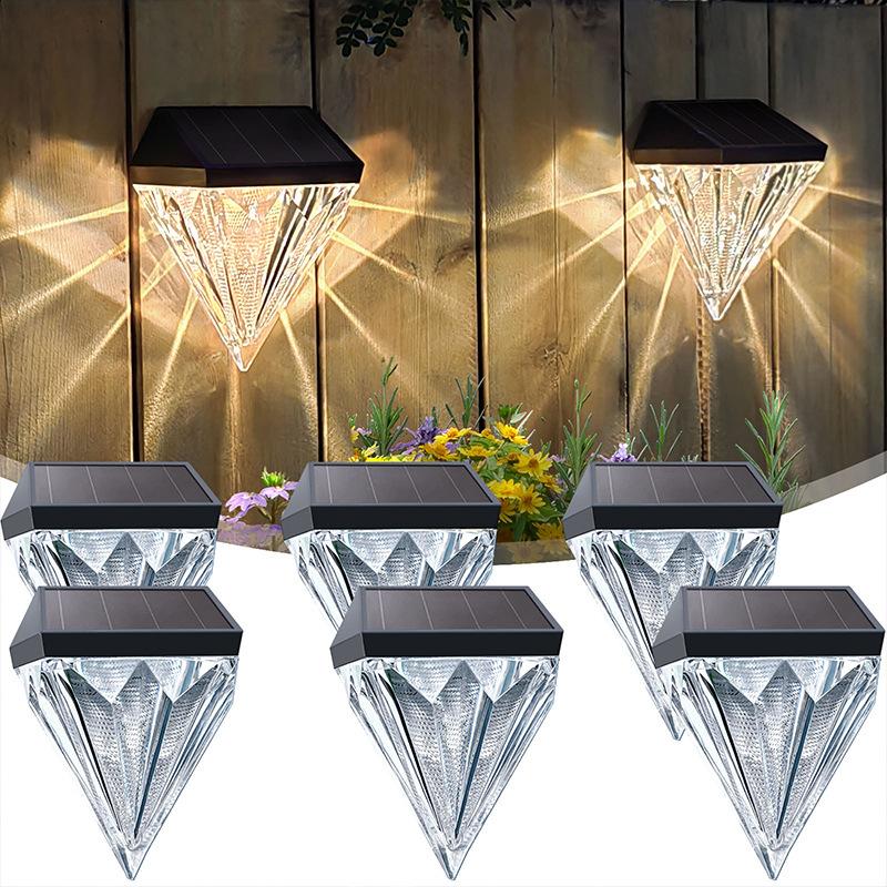 quntis-led-solar-lights-zaunlichter-4er-set-diamant-warmwei image 1