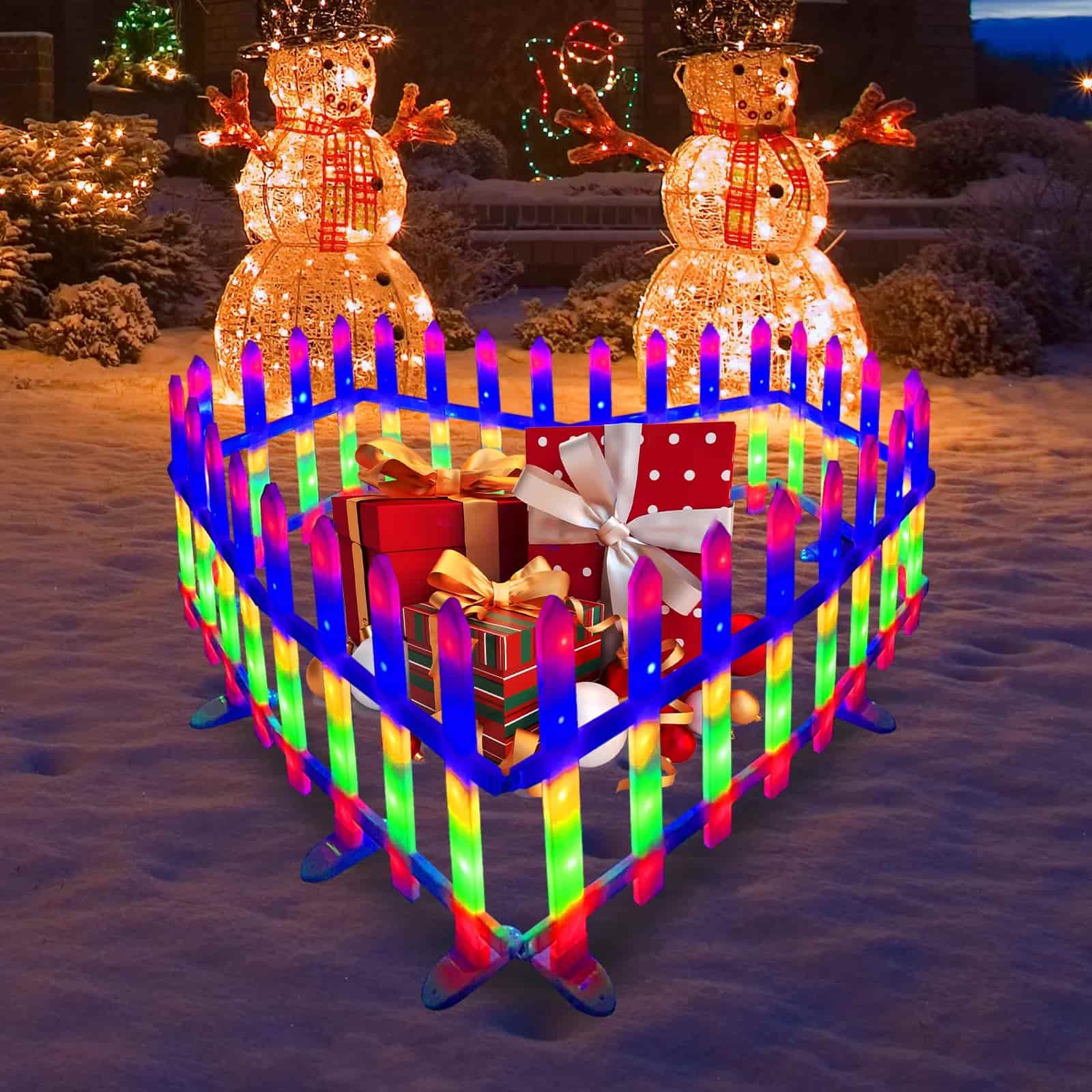 quntis-xmas-lights-zaun-lichterkette-2-8m-8er-bunt-fernbedienung image 1
