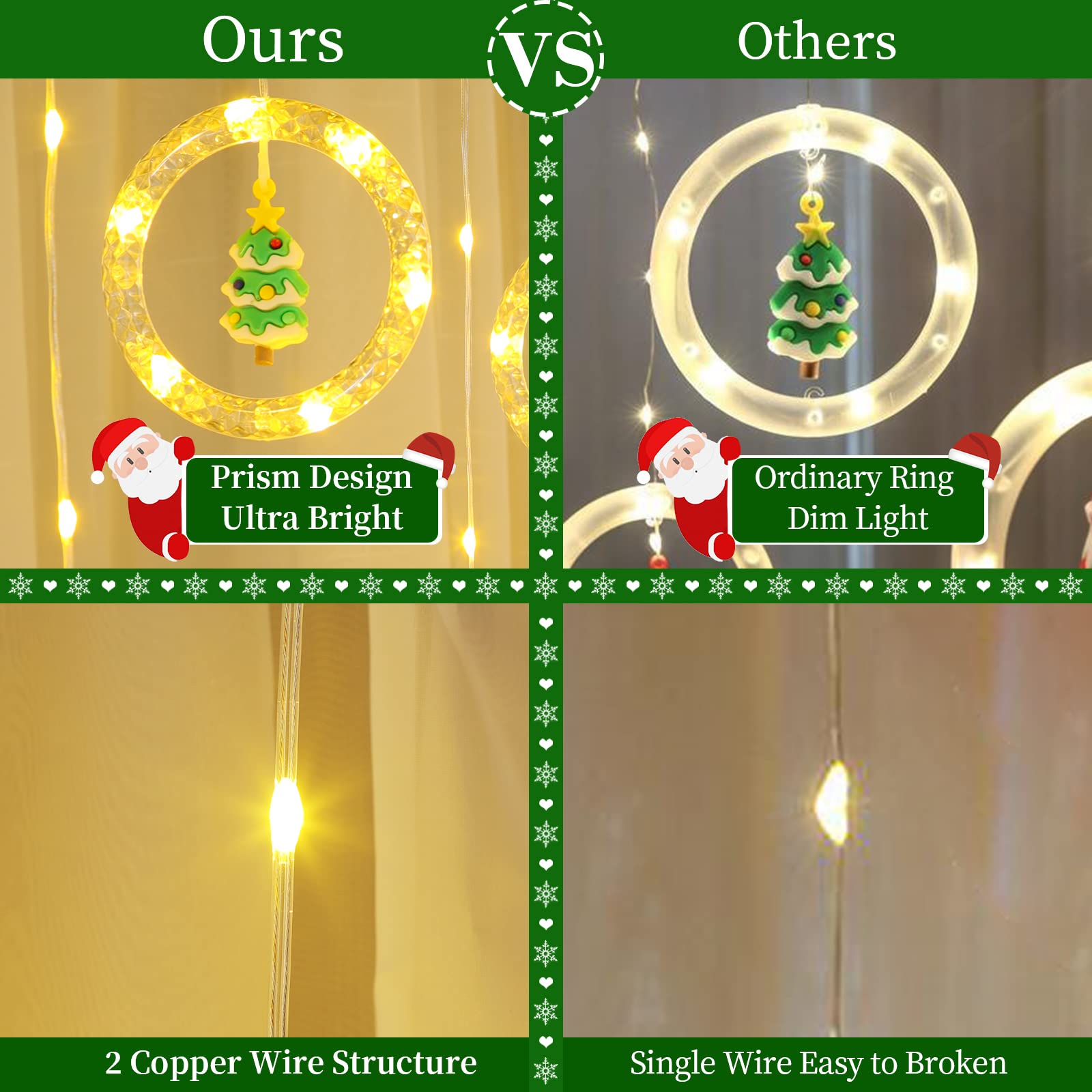 quntis-xmas-lights-lichtervorhang-warmwei-100-leds-3m image 5