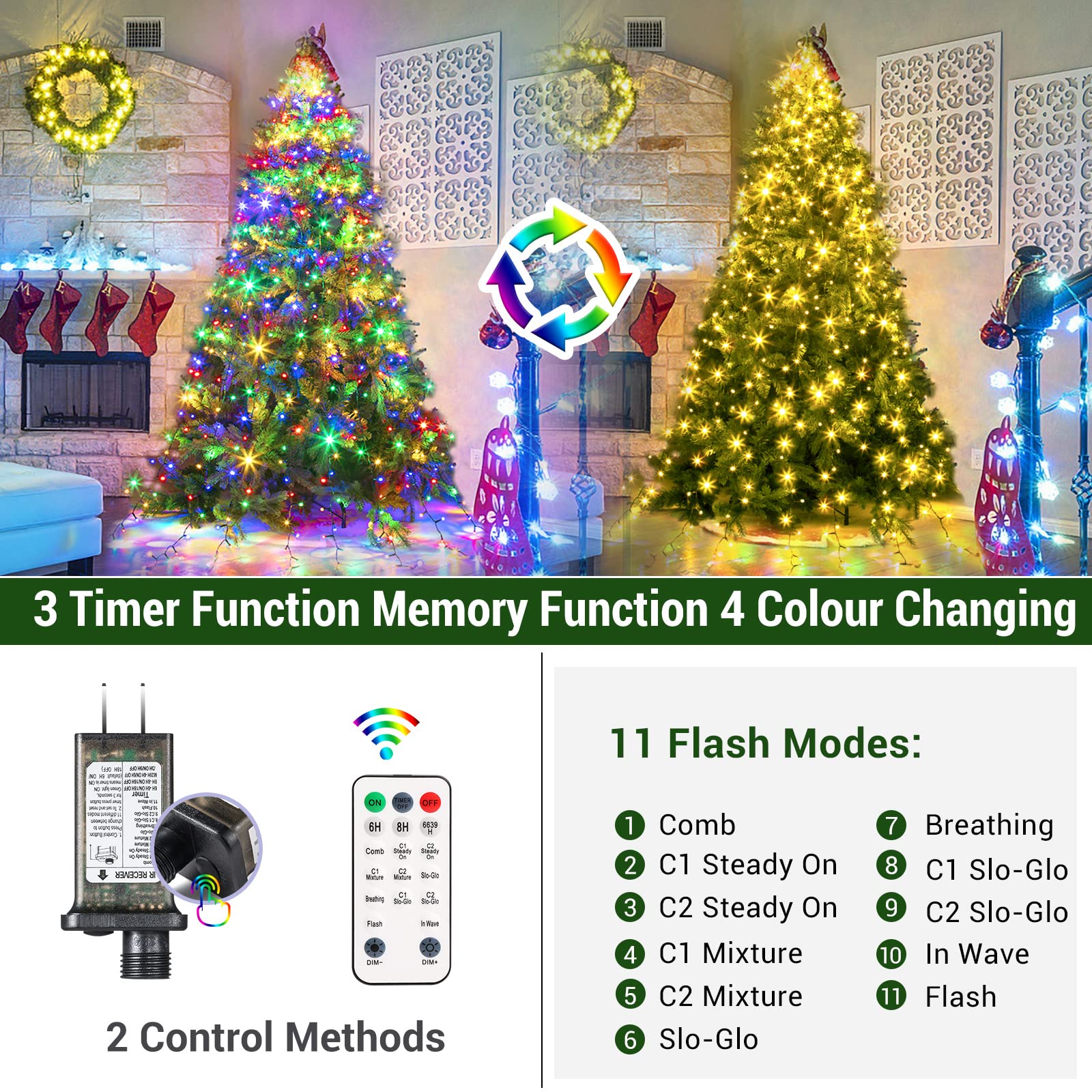 quntis-xmas-lights-400-led-lichterkette-farbwechsel-dimmbar-ip44 image 8