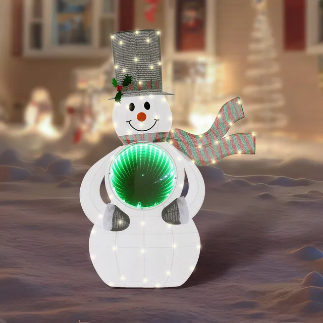 quntis-xmas-lights-schneemann-3d-tunnel-56-led-warmwei-90cm image 1