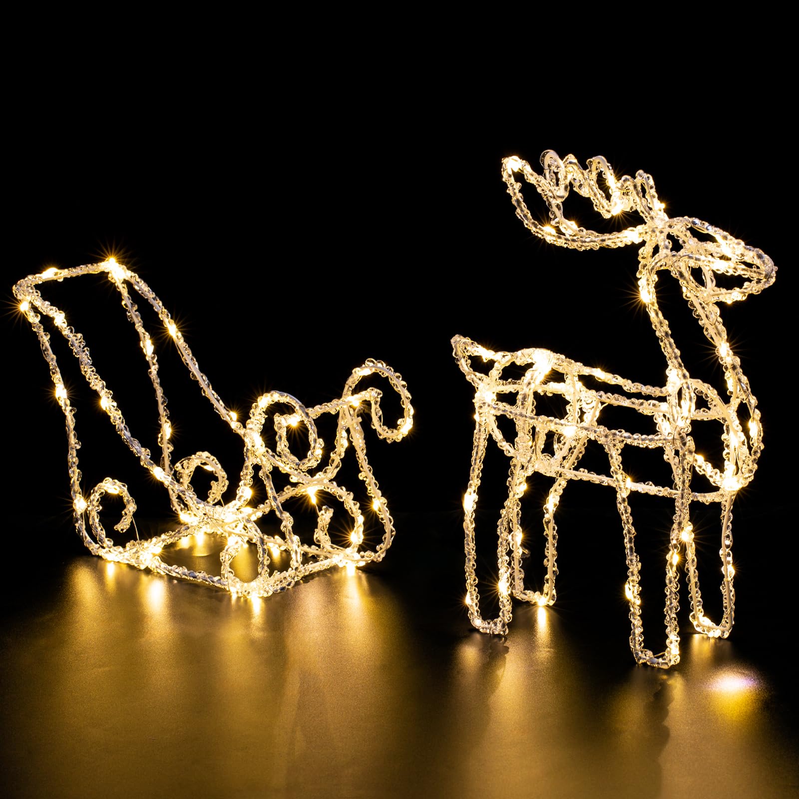 quntis-xmas-lights-elch-mit-schlitten-warmwei-100-led-figur image 1