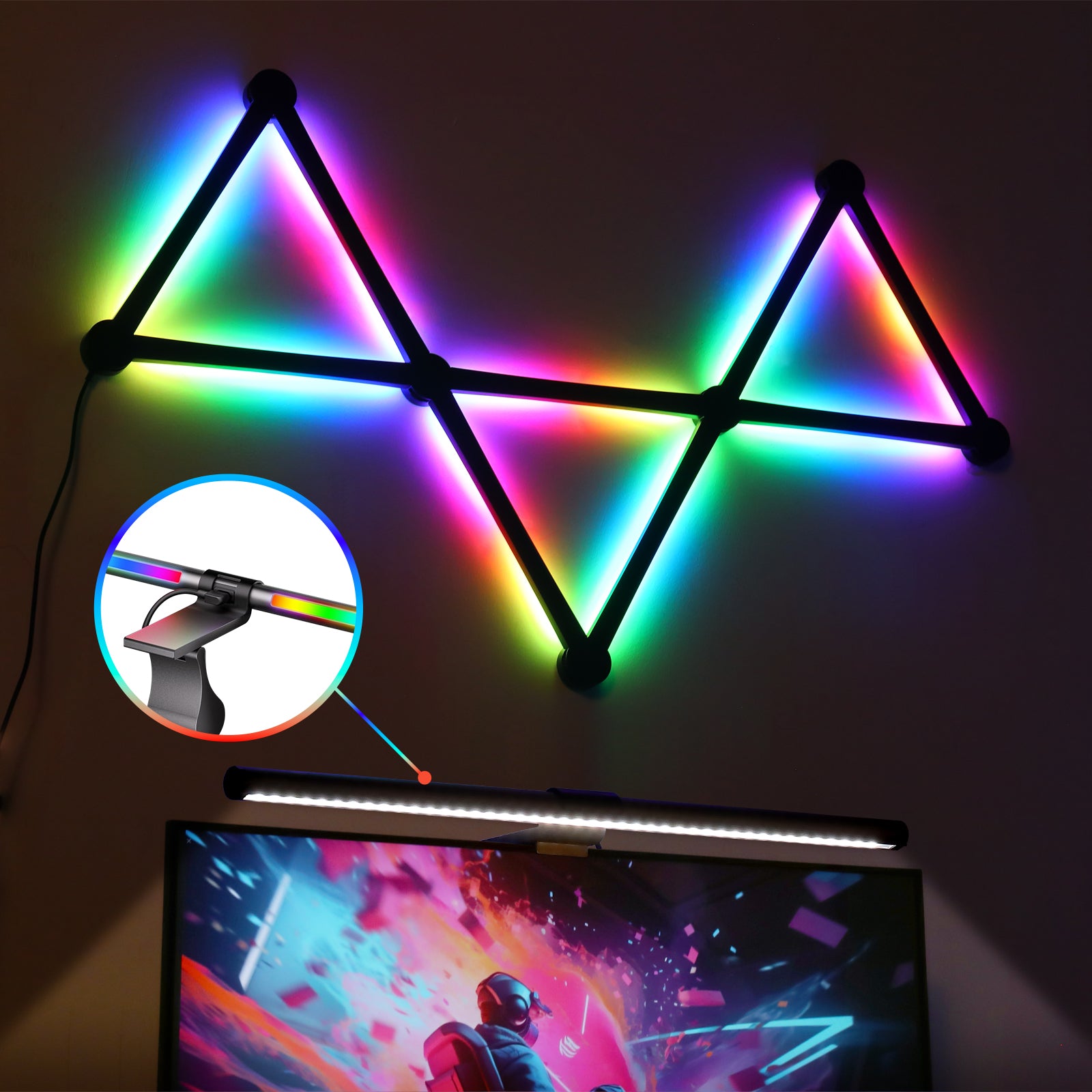 quntis-gaming-rgb-lights-bundle-9-glide-bars-desk-lamp image 2