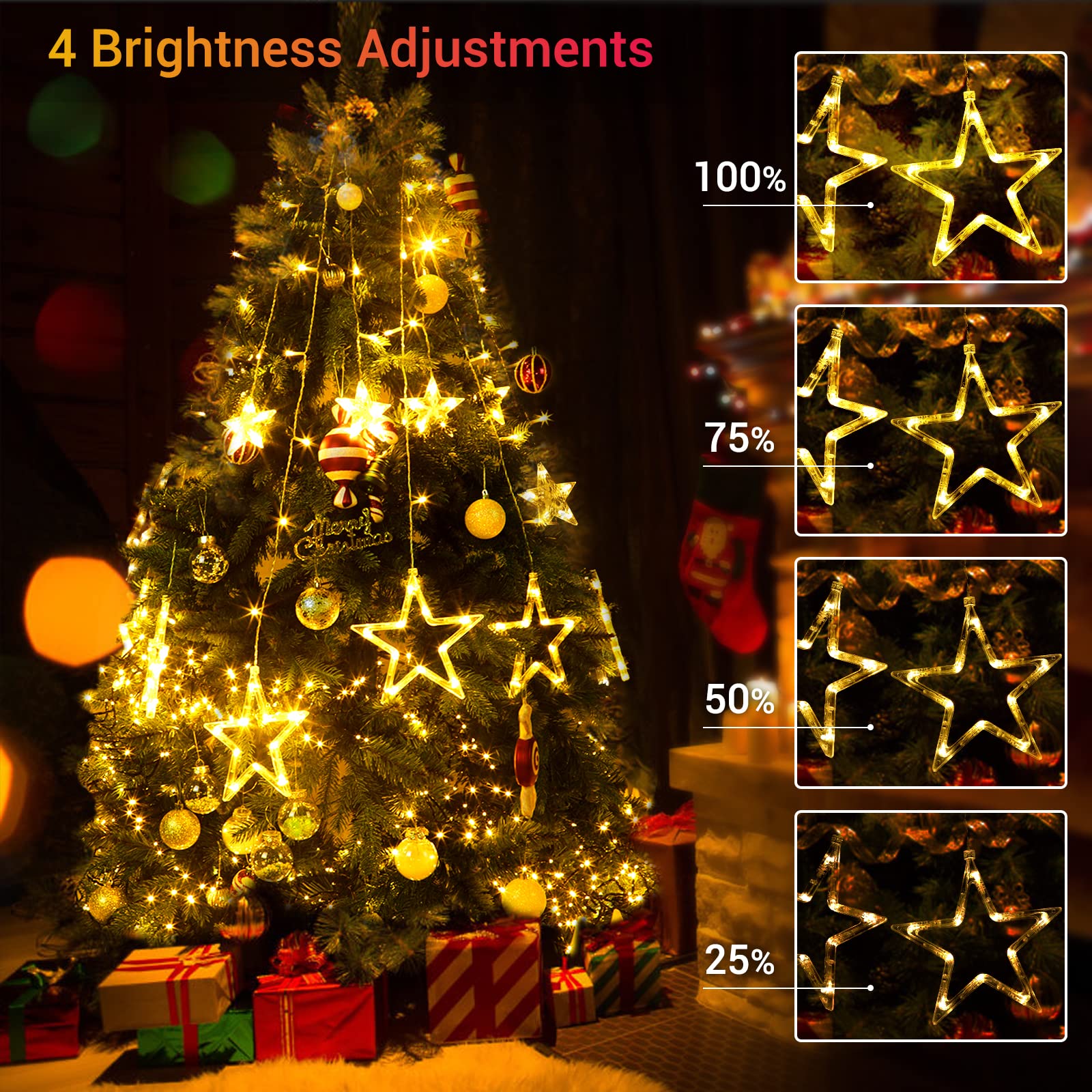 quntis-xmas-lights-lichtervorhang-sterne-138-led-bunt image 6