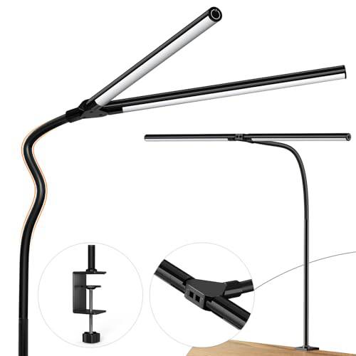 quntis-studio-schreibtischlampe-doppelkopf-dimmbar-mit-klemme-eu image 3