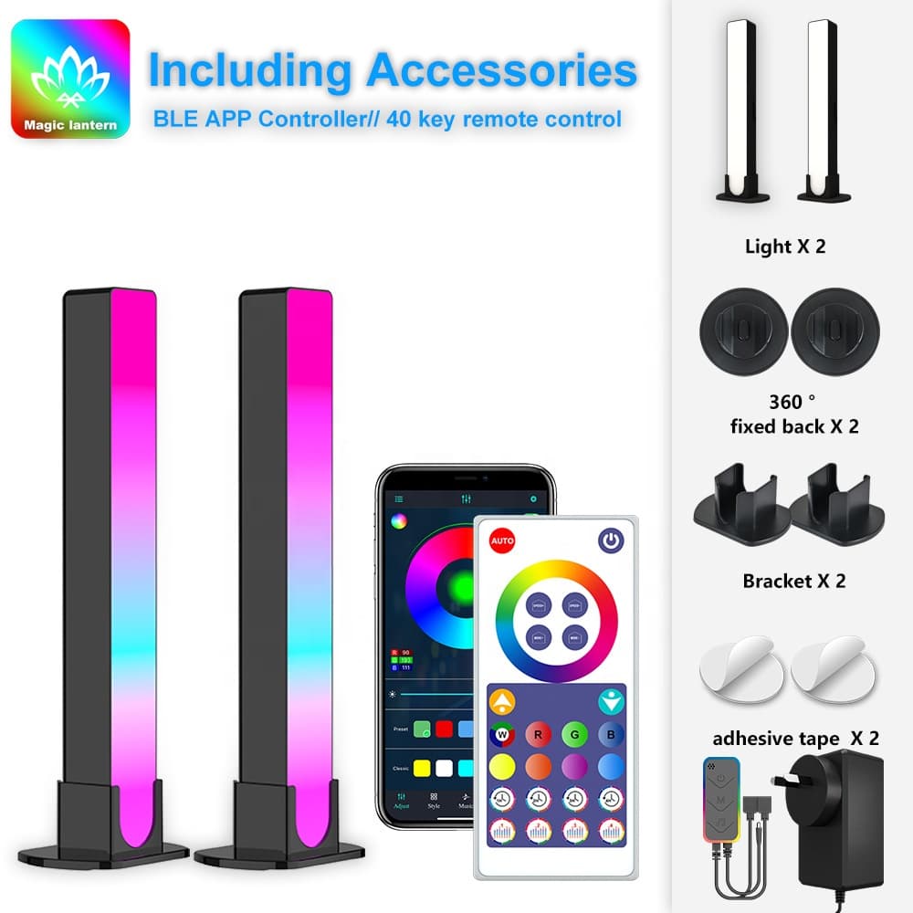 quntis-gaming-rgb-lights-smart-led-lampe-2er-pack-bluetooth-eu image 1
