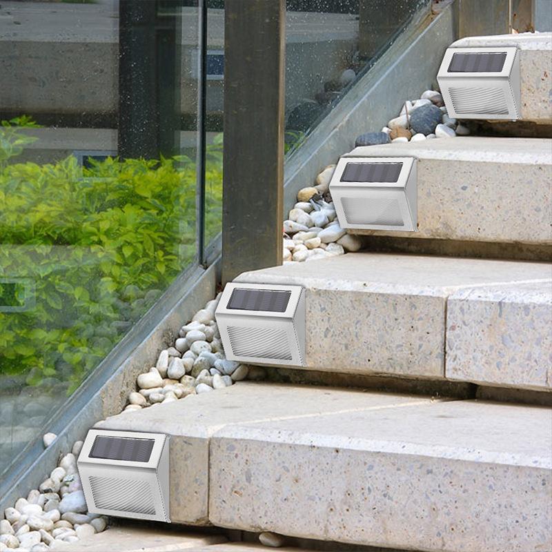 quntis-led-solar-lights-treppenleuchte-warmwei-8er-pack-edelstahl image 2