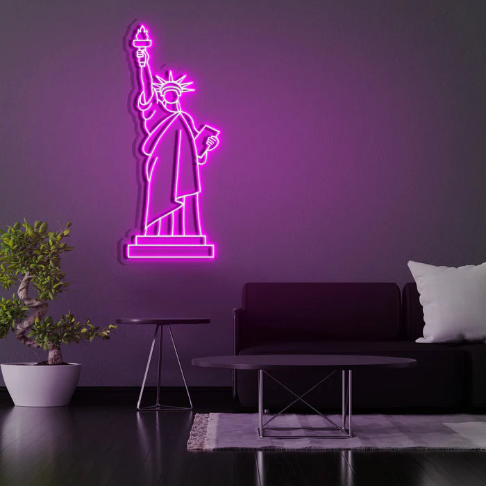 quntis-neon-signs-freiheitsstatue-neon-schild-led-lila-40cm image 2