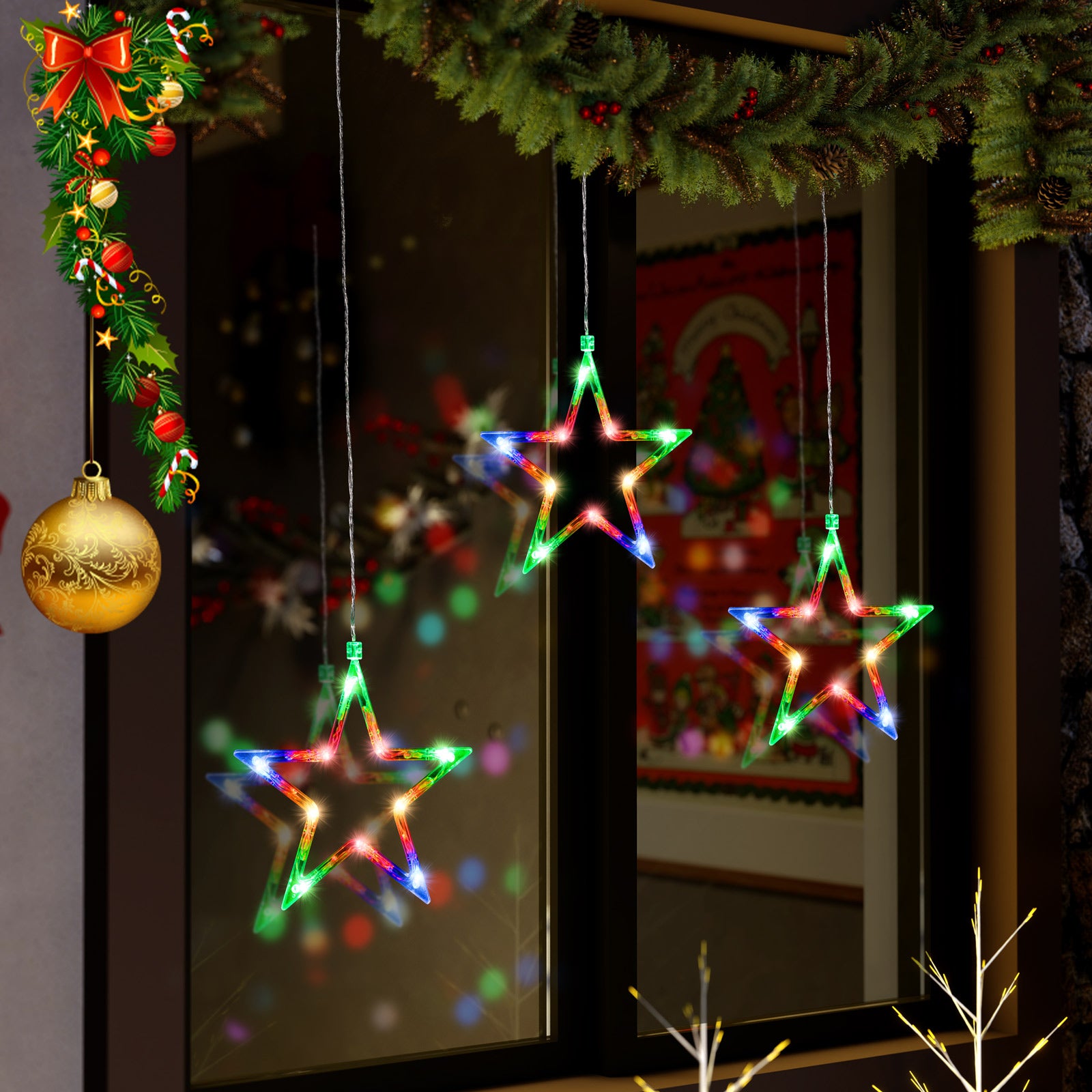 quntis-xmas-stern-lichterkette-3-sterne-30-led-bunt image 2