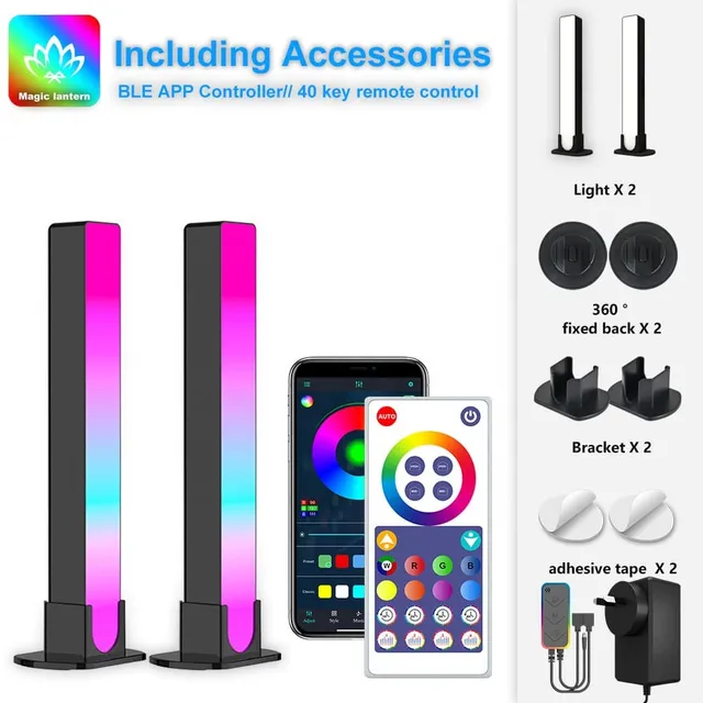 quntis-gaming-rgb-lights-smart-led-lampe-2er-pack-bluetooth-eu image 1