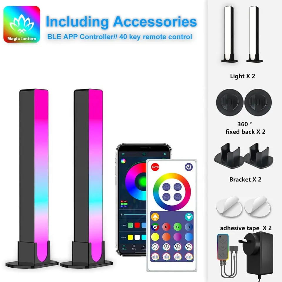 quntis-gaming-rgb-lights-smart-led-lampe-2er-pack-bluetooth-eu image 1