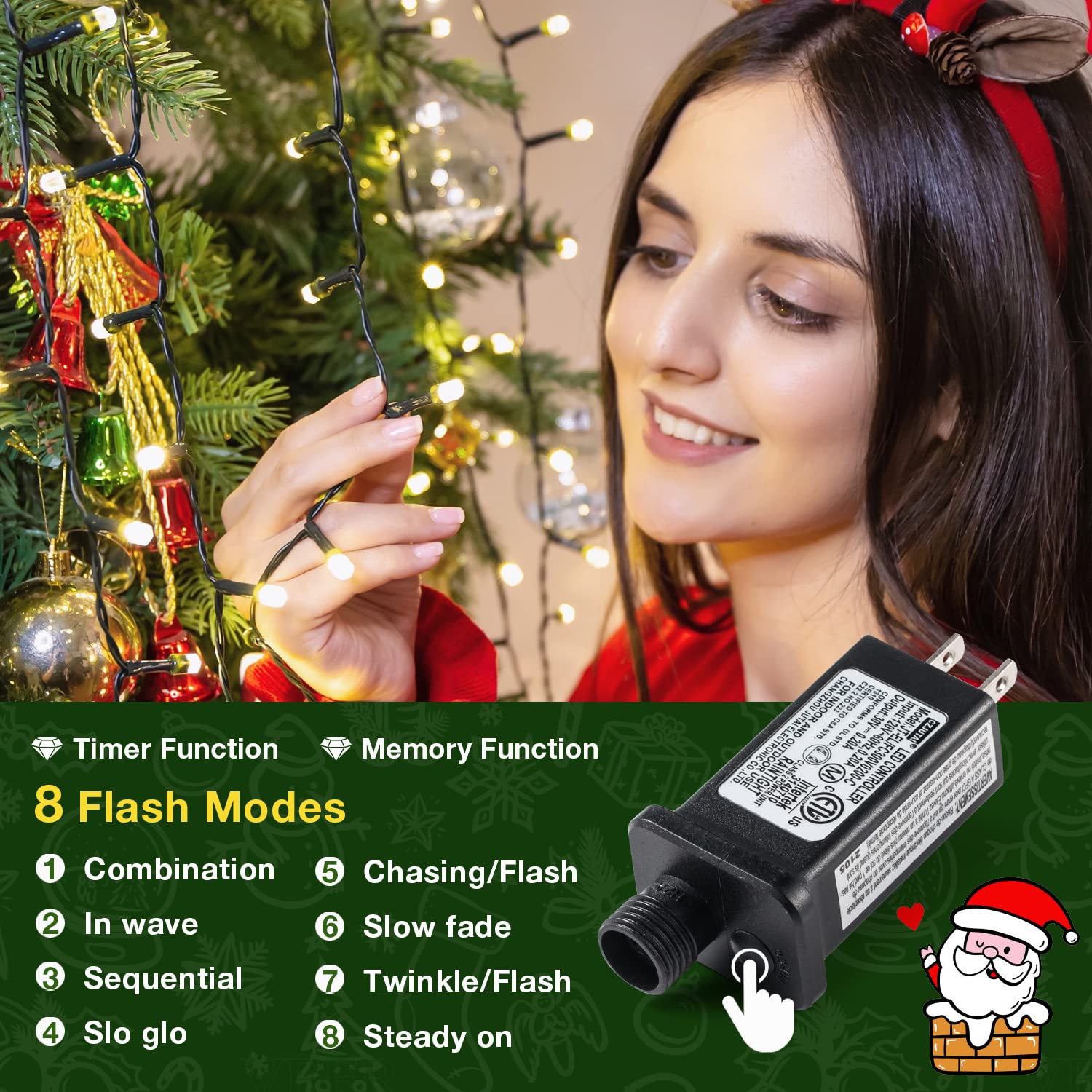 quntis-xmas-lights-400-led-christbaumlichter-warmwei image 3