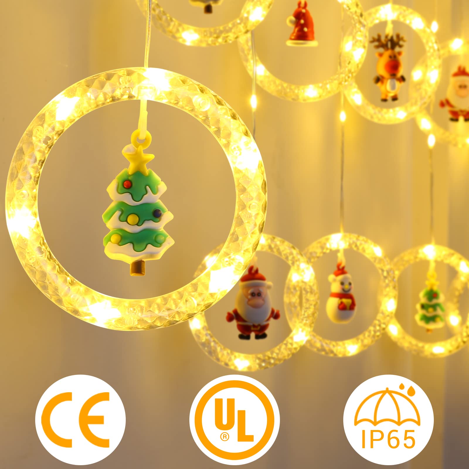 quntis-xmas-lights-lichtervorhang-warmwei-100-leds-3m image 4