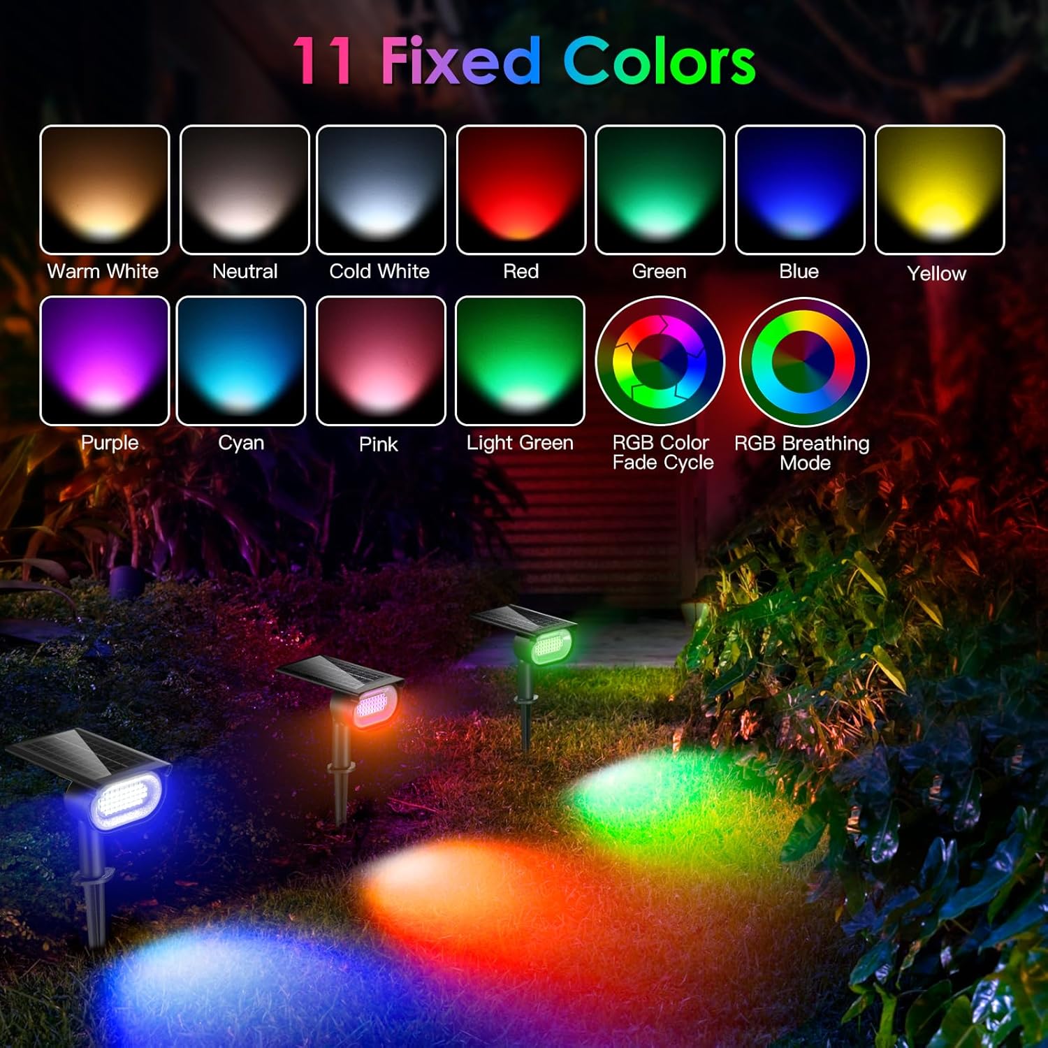 quntis-led-solar-lights-rgbcw-solar-spots-4pcs-ip65 image 3
