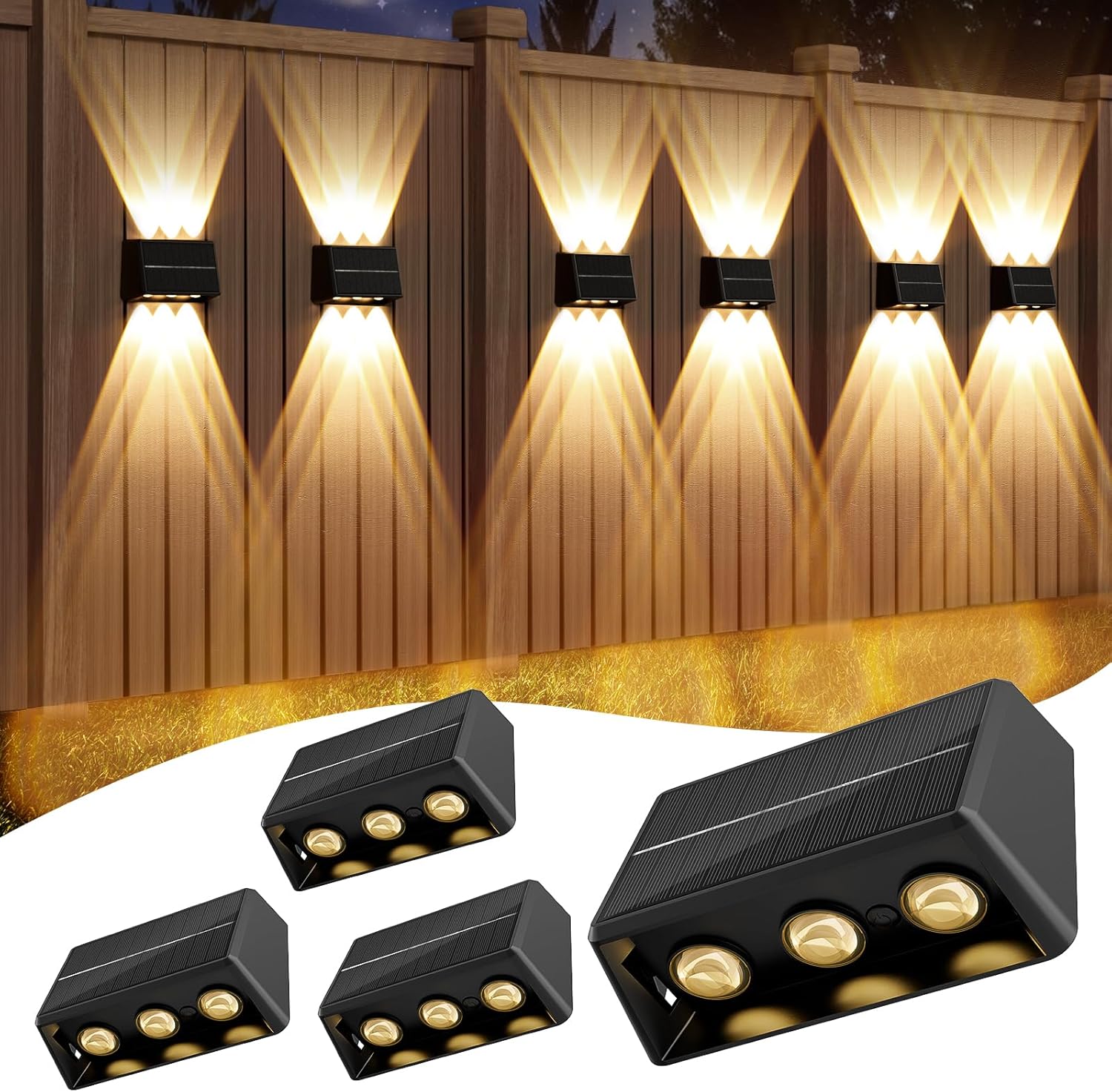 quntis-led-solar-lights-zaunlicht-rgbcw-4er-ip65-up-down image 1
