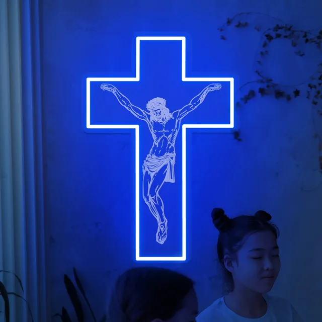 quntis-jesus-kreuz-neon-schild-led-wandlicht-20-zoll image 1