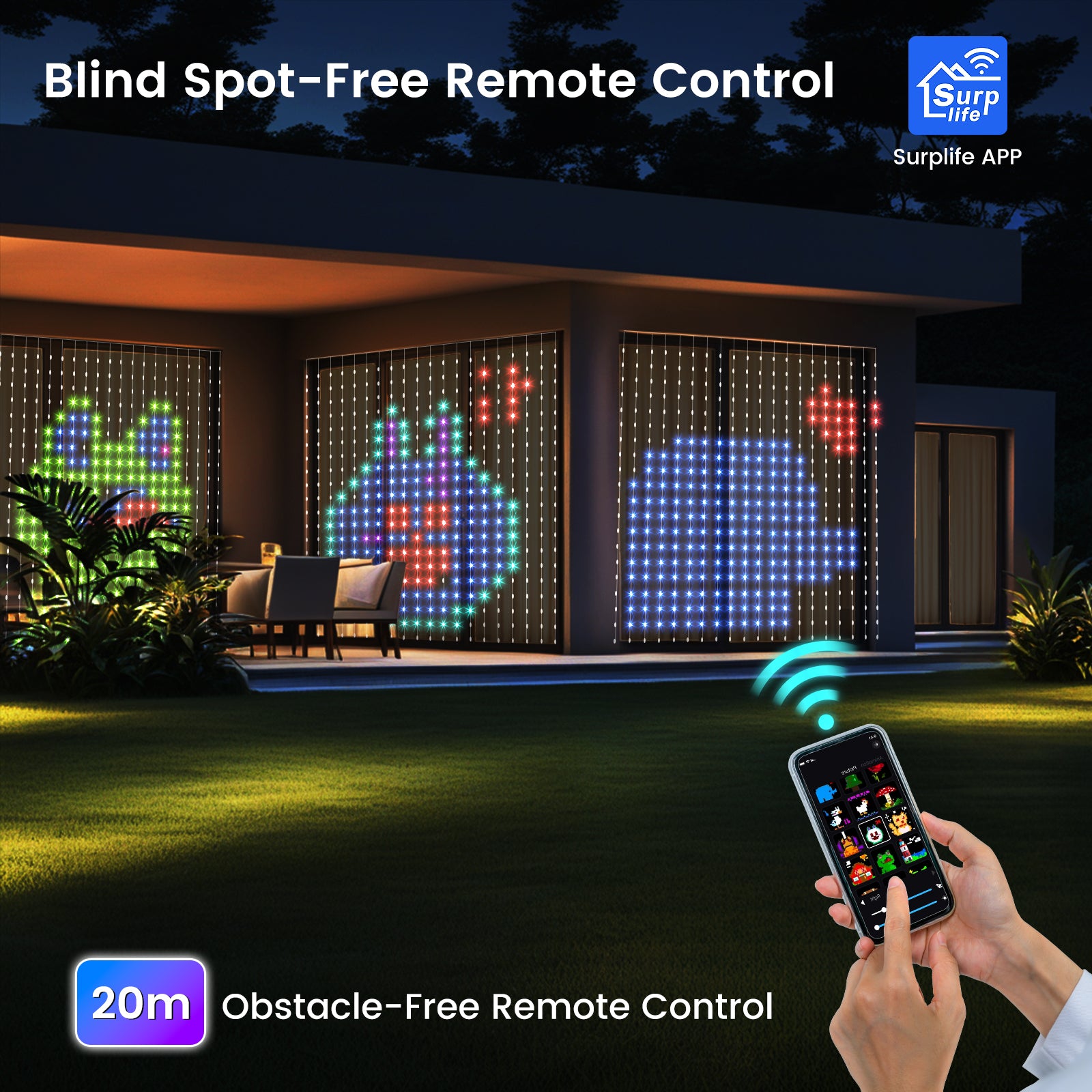 quntis-led-lichtervorhang-rgb-3x3m-400-led-app-musik-deko image 7
