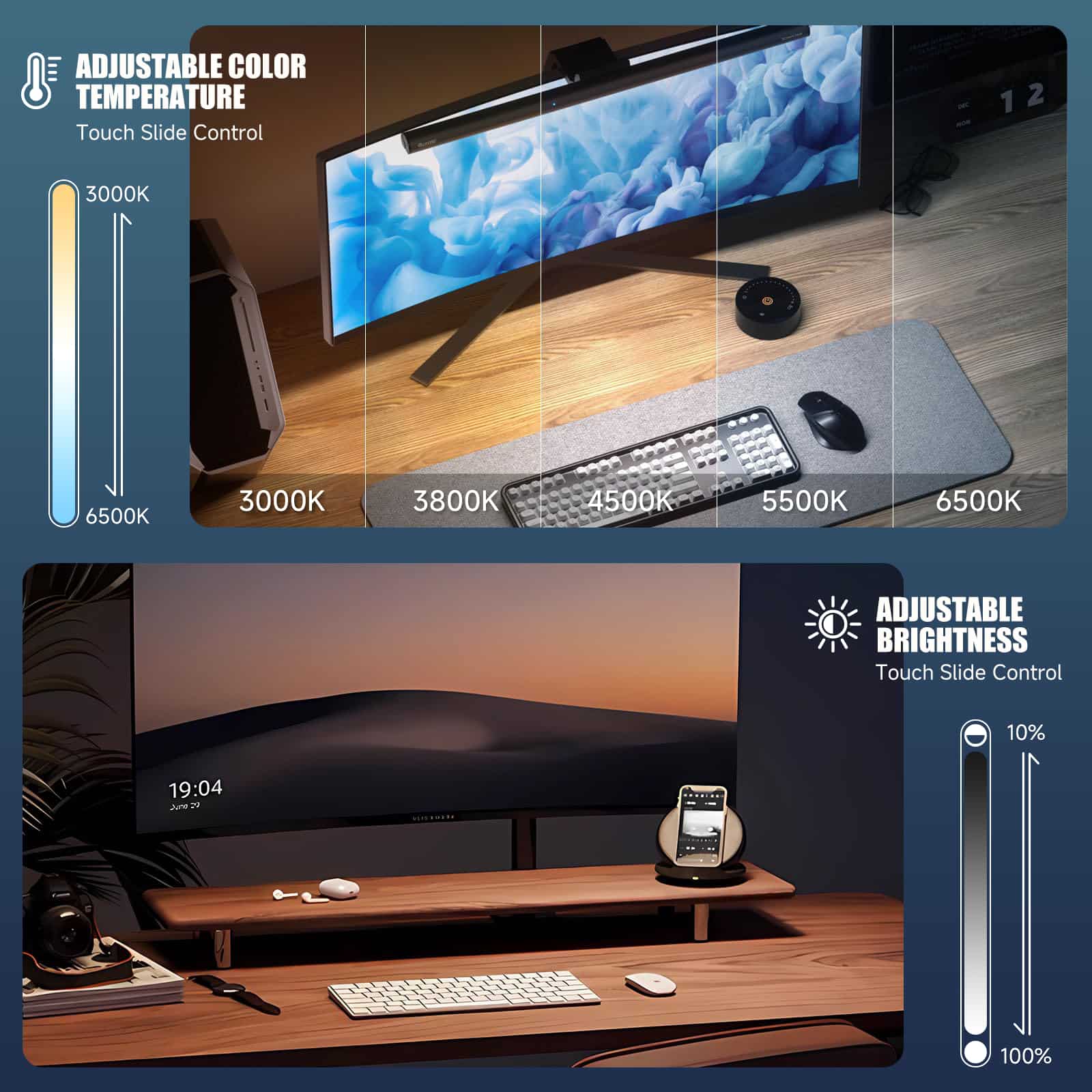 quntis-focus-monitor-light-bar-mit-fernbedienung-kamera-halterung image 2