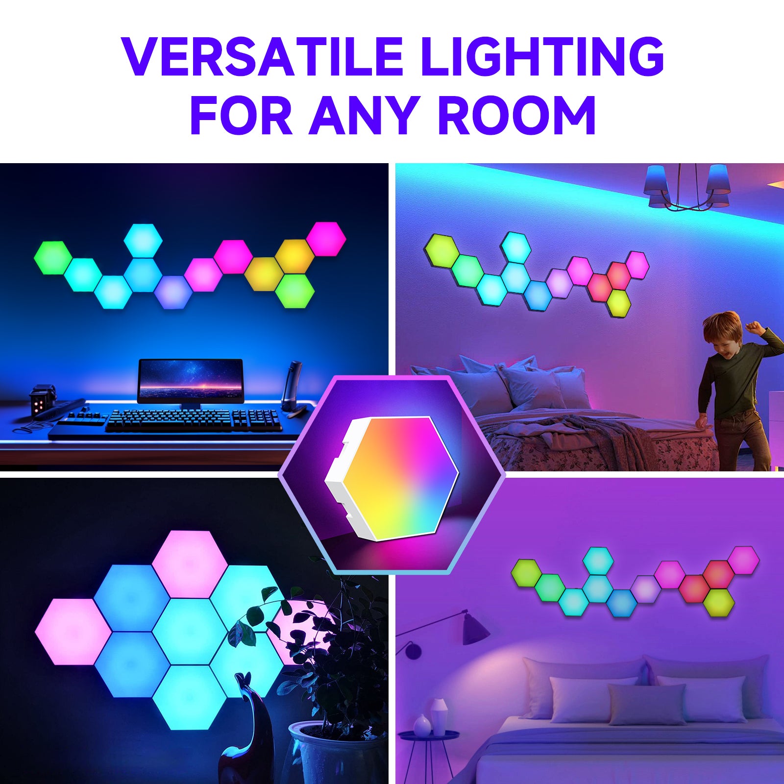 quntis-gaming-rgb-hexagon-wandlampe-6-panels-bluetooth image 4