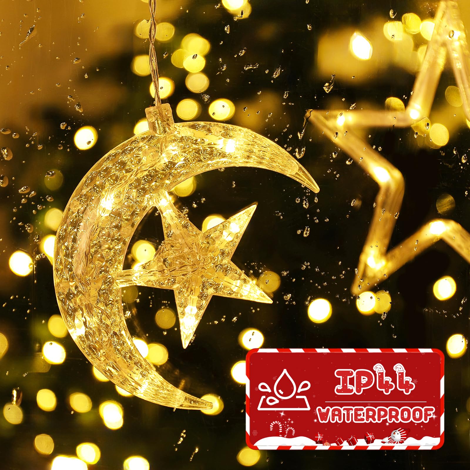quntis-xmas-lights-stern-lichtervorhang-9er-warmwei-125-led image 6