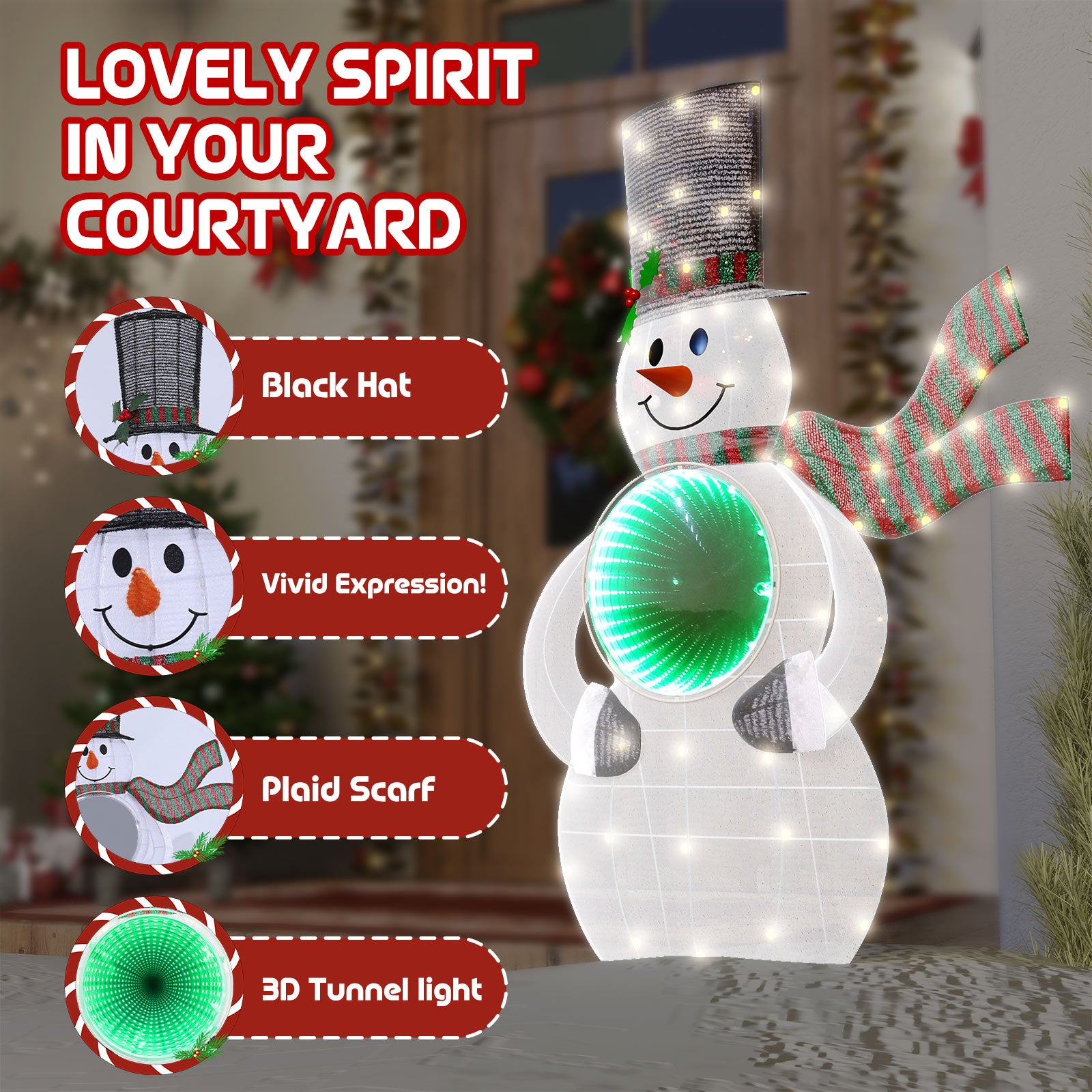 quntis-xmas-lights-schneemann-3d-tunnel-56-led-warmwei-90cm image 2
